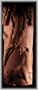Appliques ellenistiche di un letto funebre della Tomba 2 della necropoli di Fossa, II secolo a . C., rappresentanti nell’ordine la cornucopia, una danzatrice, una giovane divinit maschile